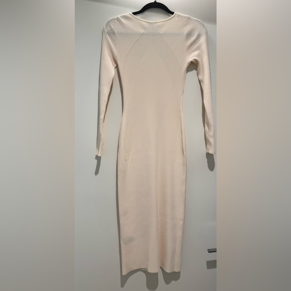 Rag & Bone Cream Long Sleeved Knit Dress - Picture 3 of 4